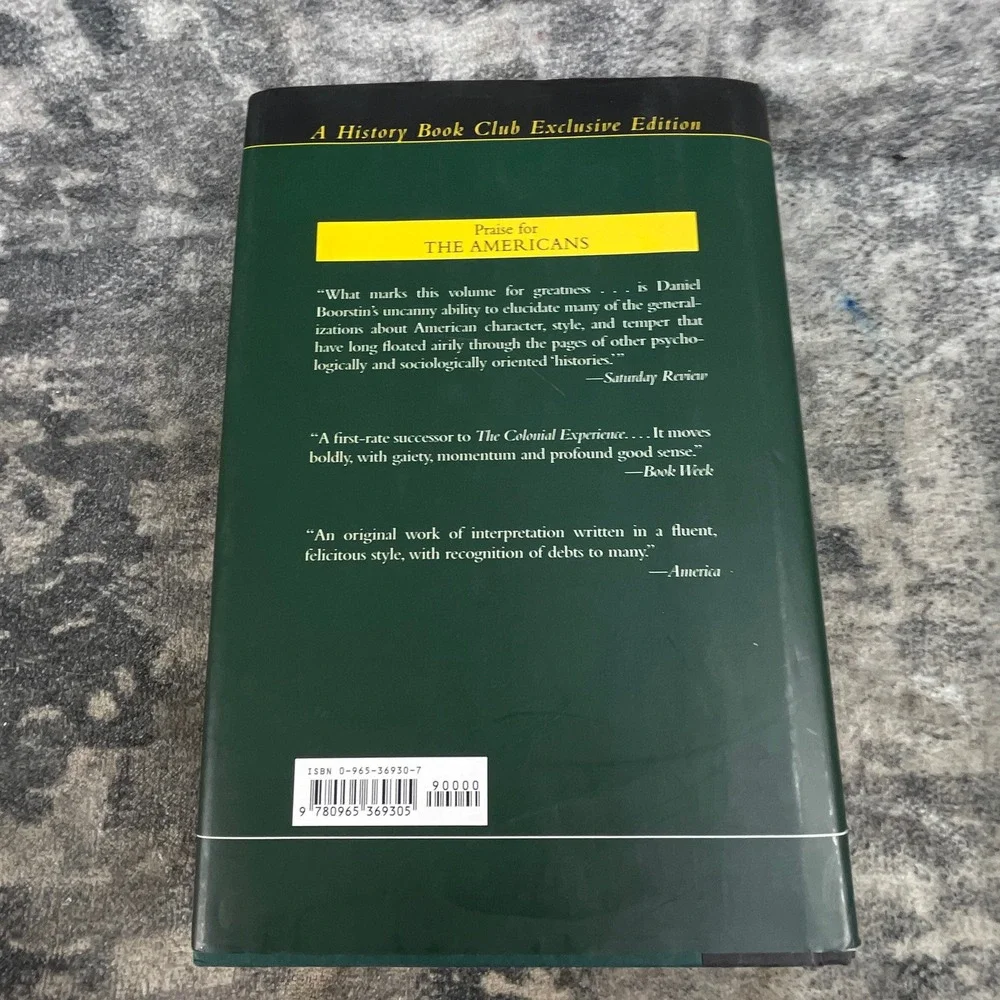 The Americans The National‎ Experience Daniel Boorstin History Book Club Edition